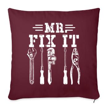 Ehemann Mann Mr fix it, er kann alles reparieren - Sofakissenbezug 45 x 45 cm - Burgunderrot - Vorne