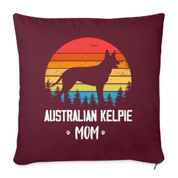Maman Kelpie australienne - Housse de coussin décorative 45 x 45 cm - bordeaux - Devant