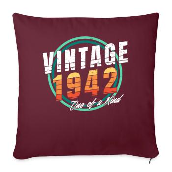 Chemise vintage 1942 pour homme femme 81 ans 81st - Housse de coussin décorative 45 x 45 cm - bordeaux - Devant