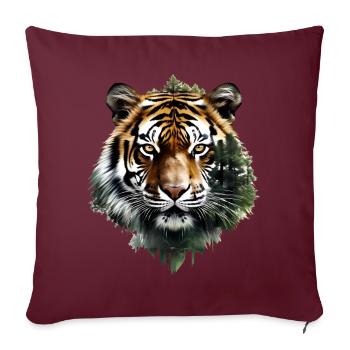 Tigre - Housse de coussin décorative 45 x 45 cm - bordeaux - Devant