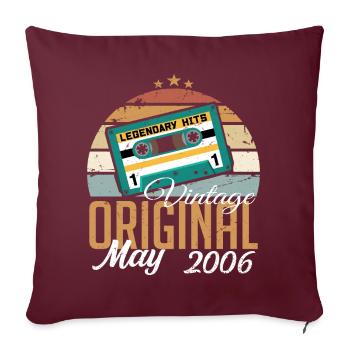 Cadeau d’anniversaire mai 2006 Mai 2006 Mai - Mai 2006 - Housse de coussin décorative 45 x 45 cm - bordeaux - Devant