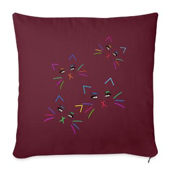 Les chats font face à LGBT - Housse de coussin décorative 45 x 45 cm - bordeaux - Devant