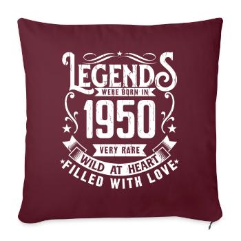 Légendaire Depuis 1950 Né en 1950 Cadeau 1950 - Housse de coussin décorative 45 x 45 cm - bordeaux - Devant
