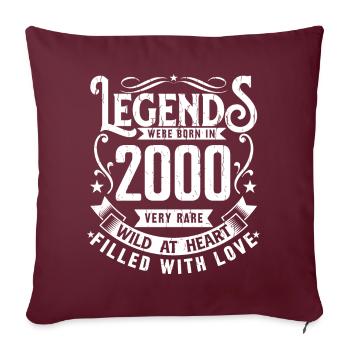 Légendaire Depuis 2000 Né en 2000 Cadeau 2000 - Housse de coussin décorative 45 x 45 cm - bordeaux - Devant