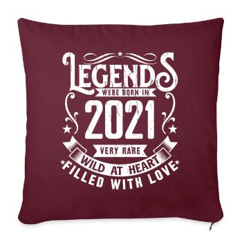 Légendaire Depuis 2021 Né en 2021 Cadeau 2021 - Housse de coussin décorative 45 x 45 cm - bordeaux - Devant