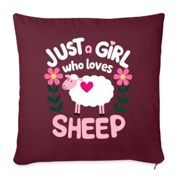 Moutons Éleveur d’ovins Éleveur d’agneaux - Housse de coussin décorative 45 x 45 cm - bordeaux - Devant