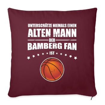 Alter Mann - Bamberg Basketball Fan - Sofakissenbezug 45 x 45 cm - Burgunderrot - Vorne