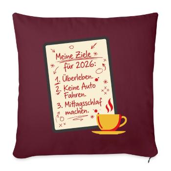 Meine Ziele 2026 - Sofakissenbezug 45 x 45 cm - Burgunderrot - Vorne