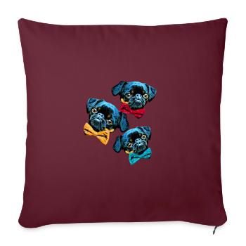 brababa - Housse de coussin décorative 45 x 45 cm - bordeaux - Devant