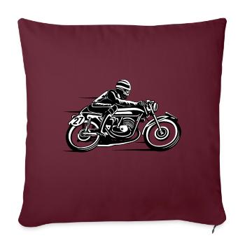 Cafe Racer Motorrad 03_schwarz weiß - Sofakissenbezug 45 x 45 cm - Burgunderrot - Vorne