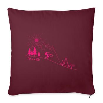 VTT femmes - Housse de coussin décorative 45 x 45 cm - bordeaux - Devant