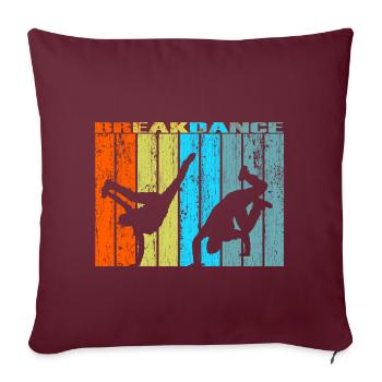 cadeau vintage retro breakdance - Housse de coussin décorative 45 x 45 cm - bordeaux - Devant