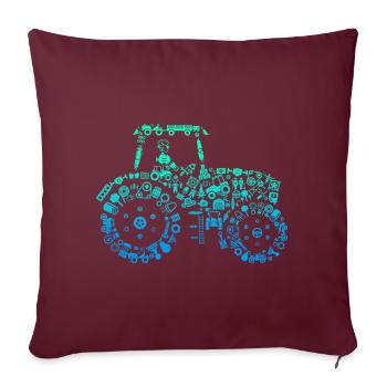 Tracteur - Housse de coussin décorative 45 x 45 cm - bordeaux - Devant