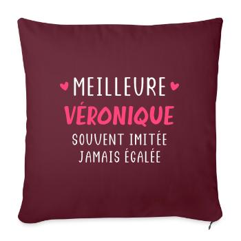 Meilleure véronique souvent imitée jamais égalée - Housse de coussin décorative 45 x 45 cm - bordeaux - Devant