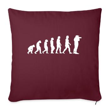 Photographers Evolution Camera Photography funny - Sofa pillowcase 17,3'' x 17,3'' (45 x 45 cm) - burgundy - Front