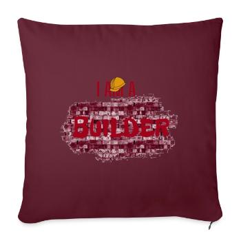 Je suis constructeur, construction - Housse de coussin décorative 45 x 45 cm - bordeaux - Devant