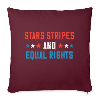 Stars Stripes And Equal Rights 4. Juli Frauen - Sofakissenbezug 45 x 45 cm - Burgunderrot - Vorne