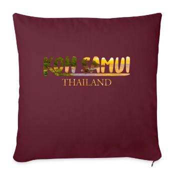 Koh Samui - Island Paradise - Vacances - Plongée - Housse de coussin décorative 45 x 45 cm - bordeaux - Devant