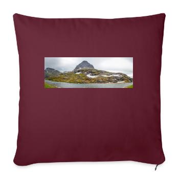 Landschaft in der Nähe von Stigfossen Wasserfall bei Trollstige - Sofakissenbezug 45 x 45 cm - Burgunderrot - Vorne