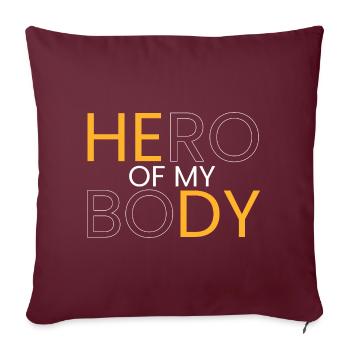 Héros de mon corps - Housse de coussin décorative 45 x 45 cm - bordeaux - Devant