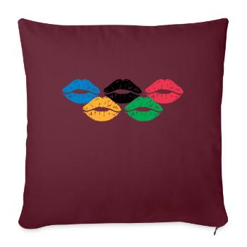 Lèvres - Housse de coussin décorative 45 x 45 cm - bordeaux - Devant