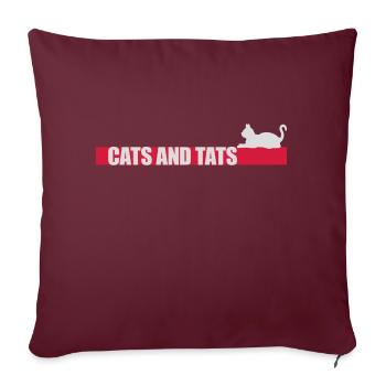 Citation de chats et de tats - Housse de coussin décorative 45 x 45 cm - bordeaux - Devant