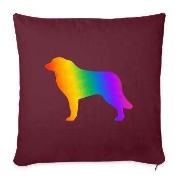 Bouvier des Pyrénées, entièrement personnalisable à volonté - Housse de coussin décorative 45 x 45 cm - bordeaux - Devant