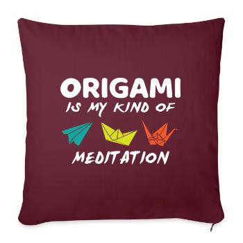 L’origami est mon genre d’art de pliage de papier de méditation - Housse de coussin décorative 45 x 45 cm - bordeaux - Devant