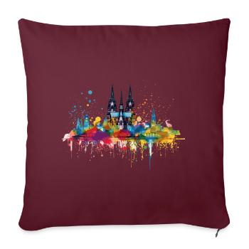Cologne Kölle Carnaval Gebützt Kölle Alaaf Jeck Party - Housse de coussin décorative 45 x 45 cm - bordeaux - Devant