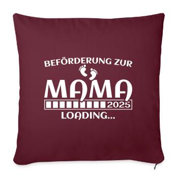 Werdende Mama 2024 Beförderung zur Mutter - Sofakissenbezug 45 x 45 cm - Burgunderrot - Vorne