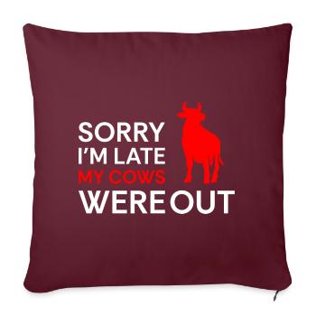 Vaches laitières Cowbell - Housse de coussin décorative 45 x 45 cm - bordeaux - Devant