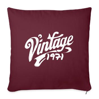 Vintage 1971 Jahrgang 1971 Geburtstag 1971 Retro - Sofakissenbezug 45 x 45 cm - Burgunderrot - Vorne