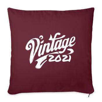 Millésime 2021 Millésime 2021 Anniversaire 2021 Rétro - Housse de coussin décorative 45 x 45 cm - bordeaux - Devant
