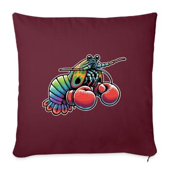 Mantis Crevette Boxe Drôle Mante Crevette - Housse de coussin décorative 45 x 45 cm - bordeaux - Devant