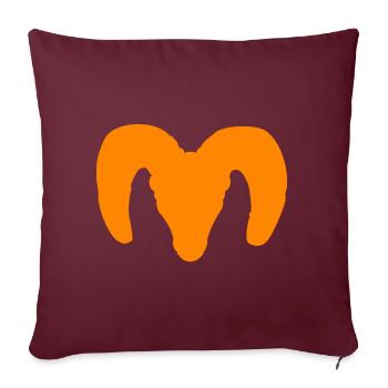 Dickhornschaf Silhouette – Wildnis pur - Sofakissenbezug 45 x 45 cm - Burgunderrot - Vorne
