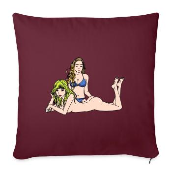 Sexy Girls Erotik nackte Frau Bikini Fantasy - Sofakissenbezug 45 x 45 cm - Burgunderrot - Vorne