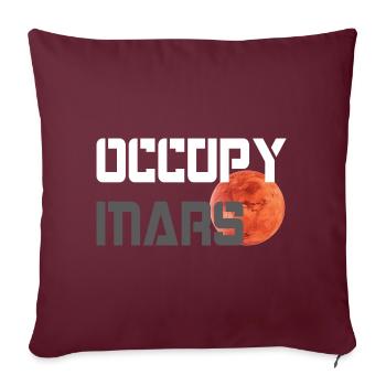 OCCUPER MARS - Housse de coussin décorative 45 x 45 cm - bordeaux - Devant