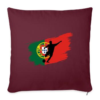 Football Portugal Kicker Flagge Ballsport Team Fan - Housse de coussin décorative 45 x 45 cm - bordeaux - Devant