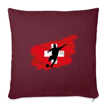 Football Suisse Kicker Flagge Ballsport Team Fan - Housse de coussin décorative 45 x 45 cm - bordeaux - Devant