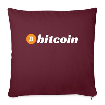 Bitcoin (Bitcoin) - Sofakissenbezug 45 x 45 cm - Burgunderrot - Vorne