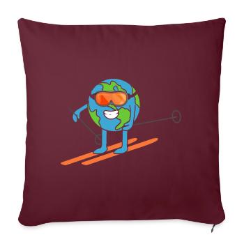 Earth Drives Ski Earth Day Environment Earth Day - Sofa pillowcase 17,3'' x 17,3'' (45 x 45 cm) - burgundy - Front
