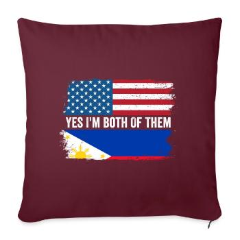 Oui, je suis tous les deux un philippin américain Fil-Am - Housse de coussin décorative 45 x 45 cm - bordeaux - Devant