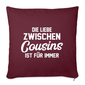 Cousins Cousin - Sofakissenbezug 45 x 45 cm - Burgunderrot - Vorne