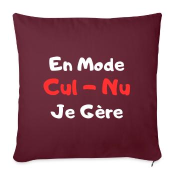 Nackte Mode Lustiges FKK-Geschenk - Sofakissenbezug 45 x 45 cm - Burgunderrot - Vorne