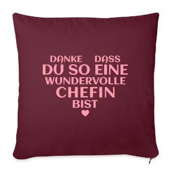 Beste Chefin Dankeschön - Sofakissenbezug 45 x 45 cm - Burgunderrot - Vorne