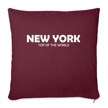 New York - Top of the World - USA - America - Sofa pillowcase 17,3'' x 17,3'' (45 x 45 cm) - burgundy - Front