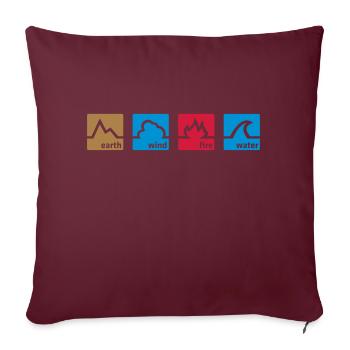 Terre Vent Eau Feu - Housse de coussin décorative 45 x 45 cm - bordeaux - Devant
