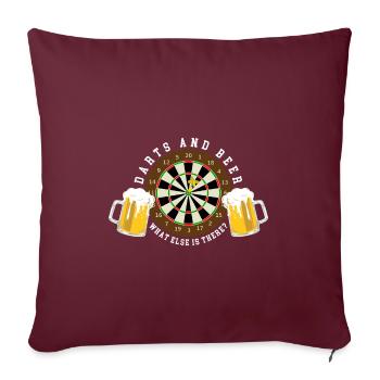 Fléchettes et bière - fléchettes tournoi Fun Sport - Housse de coussin décorative 45 x 45 cm - bordeaux - Devant