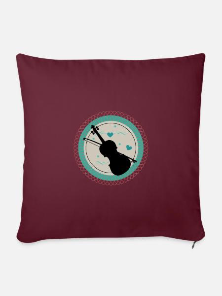 violin - Sofa pillowcase 17,3'' x 17,3'' (45 x 45 cm) - burgundy