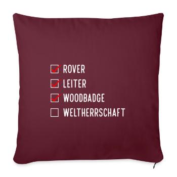 Rover Leiter Woodbadge Weltherrschaft - Sofakissenbezug 45 x 45 cm - Burgunderrot - Vorne